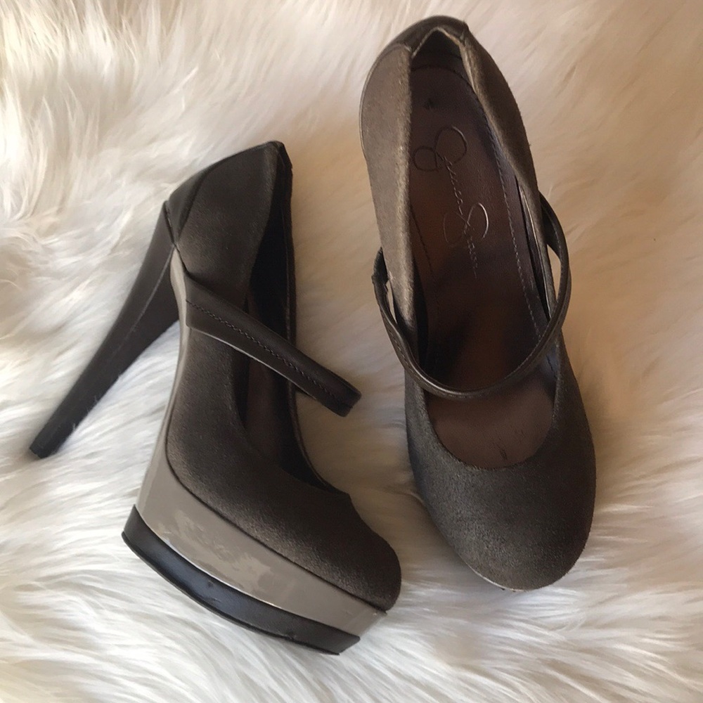 Jessica Simpson Platform Mary Jane {gray/patent}